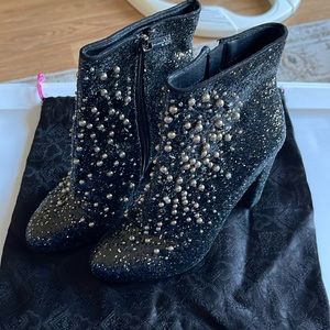 Jessica Simpson Black Glitter Sequins Booties sz. 7.5